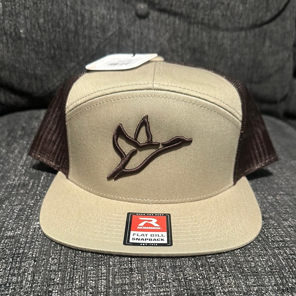 COPY - Cream and Brown Trucker Hat with Logo